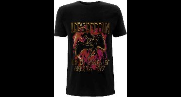 Led Zeppelin - Black Flames Heren T-shirt - M - Zwart