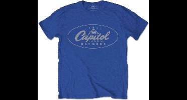 Capitol Records Heren Tshirt -L- Logo Blauw