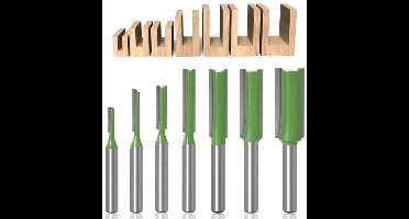 GELLDG Freesset - Gelegeerd gleufblad - met 6 mm schacht - Geschikt voor houtzagen, doe-het-zelf houtbewerking - Set van 7 stuks - 3 mm-12 mm