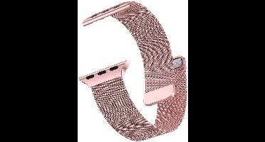 Milanese RVS Bandje - Geschikt voor Apple Watch 42mm / 41mm / 40mm / 38mm (Series 1 t/m 11 + SE 1 t/m 3) - Rosegoud