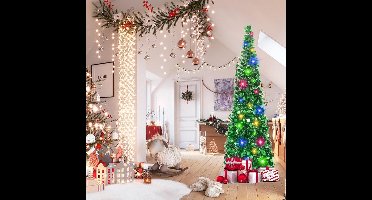 Boraboi® Ruimtebesparende kunstkerstboom met verlichting en eenvoudig op te zetten ontwerp