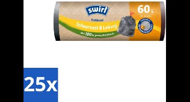 Swirl – Vuilniszakken – 60 L – Trekband – 10 zakken - Bulkverpakking - 25 stuks