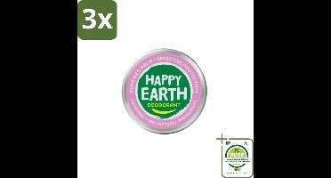 3 x Happy Earth – Deodorant Balm – 100% Natuurlijk Lavender – 45 g - Grootverpakking - Natuurlijke Deodorant - Frisse Geur - Lavendel - Huidvriendelijk - Aluminiumvrij