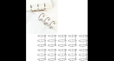 KARZO - 10 stuks 3 metalen ringen losse bladen gedeelde klik boekringen met scharnieren voor reisdagboek DIY fotoalbum binding rugkam