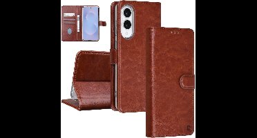 TUNIQ telefoonhoesje voor Samsung Galaxy S25 Edge - met kaarthouder - Bruin