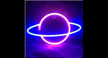 GELLDG Planet Neon Lights - LED-wanddecoratie - USB-oplaadbaar/werkt op batterijen - Speelse decoratie - Planetenwandlampjes voor 's nachts - Geschikt voor hotels, kamers en restaurants