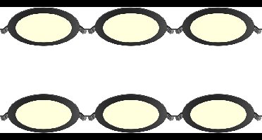 LED Downlight Inbouwspot Dimbaar 6 Stuks - Kingtron Thin - 12W 1120lm 120° Bundelhoek - Warm Wit 3000K - IP40 - Rond - Zwart - Ø170mm Buitenmaat - Ø150mm Zaagmaat