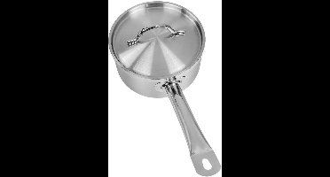Mega-M PRO Gastronomische Steelpan met Deksel - 3 Liter - Ø 18 cm - RVS - Sandwichbodem - Geschikt voor alle Warmtebronnen (ook Inductie) - Hoogte 10 cm