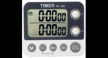 GELLDG Keukentimer - Digitale dubbele timer - Magnetisch ontwerp - Groot lcd-scherm - Instelbare alarm- en stopwatchfuncties - Aftel- en eindtijdfuncties - Geschikt voor vergaderingen, lessen en fitnesssessies