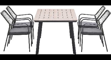 Garden Impressions Ross tuinset 5-delig mosgroen - Penedo tuintafel 160x90 cm