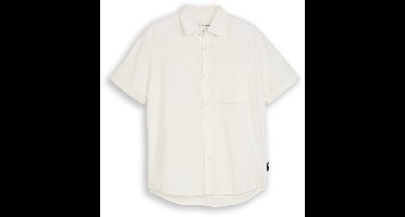 Tom Tailor Denim - Relaxed fit overhemd met korte mouwen en borstzak - Maat M - White