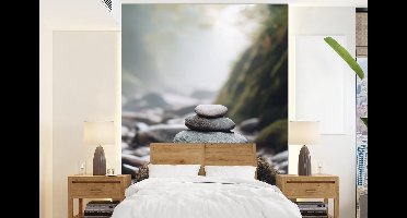 Behang - Fotobehang Stenen - Stapel - Natuur - Breedte 160 cm x hoogte 220 cm