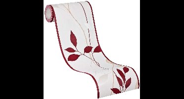 MODERNE BLADEREN BEHANGRAND | creme rood beige metallic - A.S. Création Only Borders 11