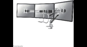 Neomounts NM-D775DX3SILVER Crossbar monitorarm 3 schermen - 17-27" - 1-6 kg/scherm - gasveer - 180°-stop - Topfix - zilver