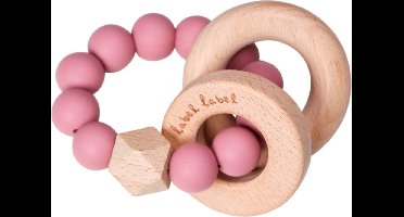 Label Label Roze Hout & Silicone Kralen Bijtring LLST-15188