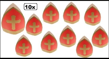 12x Sinterklaas kinder mijter karton - Sint en Piet 5 december themafeest
