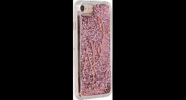 Roze hoesje van Karl Lagerfeld - Backcover -iPhone 7-8 iPhone SE2 2020 - Glitter Signature