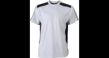James and Nicholson Uniseks handwerkslieden T-Shirt (Wit/Koolstof Grijs)