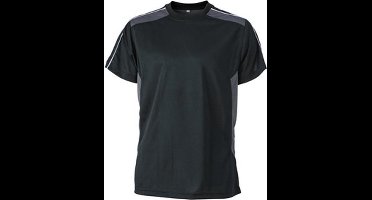 James and Nicholson Uniseks handwerkslieden T-Shirt (Zwart/Koolstof Grijs)