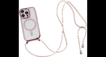GREEN ON Magsafe Cord Camera Protection Case geschikt voor iPhone 14 Pro Max - Rosegold