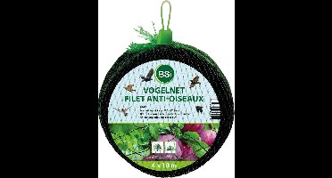 BSI - Vogelnet - Bescherming van planten, fruitbomen en vijver tegen ongewenste vogels - Afweer van vogels - Plantenbescherming - 4 x 10 m