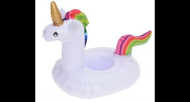 Free And Easy Opblaasbare Bekerhouder 18 Cm Eenhoorn Wit