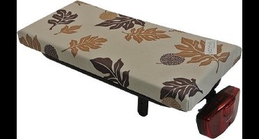 HOOODIE Cushie - Fietskussen Bagagedrager - Autumn leaves - Bruin - Blaadjes - Kussentje fietsstoeltje