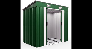 Metalen Tuinhuis - 1,8m² met Fundering Schuifdeuren – Groen
