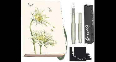 Kaweco - Bekking & Blitz - Schrijfwarenset - NOTEBOOK KLEIN 9,5X15 harde kaft groen - Vulpen Light Green Extra Fine - Met doosje vullingen