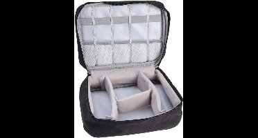 Elektronica Draagtas - Reisetui Opbergdoos - Elektronica Organiseren - Krasbestendig Kationische Stof - 24.5 x 18.5 x 10 cm - Zwart