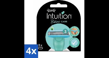 4 x Wilkinson Intuition - Navulmesjes - Bikini Care Duo - Praktisch - 3 mesjes - Scheermesjes - Intieme Zone - Bikini Lijn - Gevoelige Huid - Scheermes