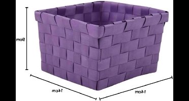 Opbergmand - Mandje Bakje - Huishouden Organiseren - Microventilatie - 14x14x9cm - Paars