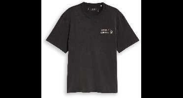 Tom Tailor Denim - T-shirt met relaxte pasvorm en opschrift - Maat XXL - coal grey