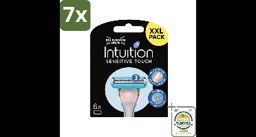 7 x Wilkinson - Navulmesjes Intuition Sensitive Touch - Met Verzorgende Gel - 6 scheermesjes - Grootverpakking - Scheermesjes - Gevoelige Huid - Verzorgende Gel - Aloe Vera - Vitamine E