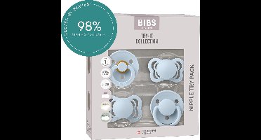 BIBS Try-it collection Fopspeen - 0-6 mnd - 4-pack - Baby Blue