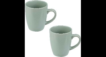 Cosy & Trendy koffiemok / drinkbeker Amalia - 6x - groen - 360 ml - aardewerk - Mokken