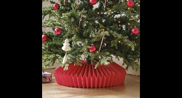 Honeycomb Kerstboom Rok – Rood – 32 cm Hoog – binnendiameter Ø 50 cm – Herbruikbaar