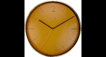 NeXtime- Wandklok - 34cm- Glas/Metaal- Okergeel/Oranje-Essential Gold