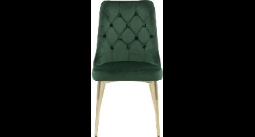 Venture-Home-Eetkamerstoelen-2-st-Velvet-Deluxe-bosgroen-en-messing