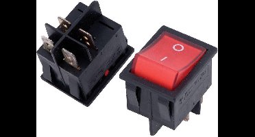 Vierkante schakelaar 22x29 mm met neonlampje - compacte aan/uit schakelaar met indicatie