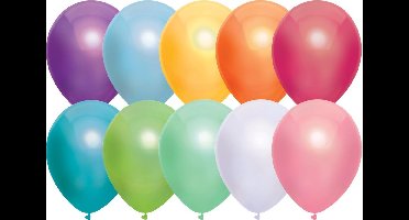 Feest ballonnen - metallic multi - 10x stuks - 30 cm - verjaardag versiering