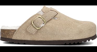 SCHOLL FAE NEW F Suede SA Womens Dark Beige FALSO Clogs - Dark Beige - Maat 37