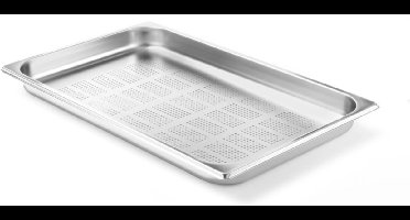 HENDI GN-container 1/1 geperforeerd 42 mm hoog van 18/8 RVS voor oven