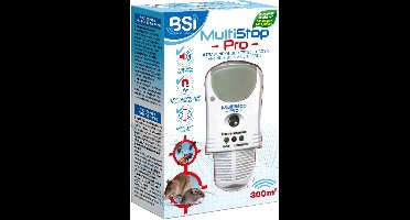 BSI - Multistop Pro - Ongedierteverjager met 3-voudige werking: ultrasoon + elektromagnetisch + ioniserend - Ongediertebestrijding - Onhoorbaar voor mens - Bereik tot 300 m²