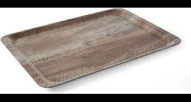 Amerbox Dienblad van melamine 240 x 340 mm - dessin in houtkleur