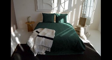 Zydante Home Bedsprei 220x240 cm – Inclusief 2 Kussenslopen 60x70 cm – 2-Persoons – Dark Green Flowers