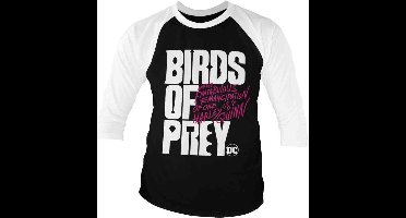 DC Comics Harley Quinn Raglan top -M- Birds Of Prey - Logo Zwart/Wit