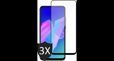 Screenprotector geschikt voor Huawei P40 Lite E - Full Screen Protector Glas - 3 Stuks