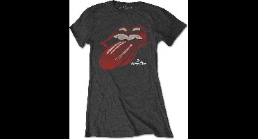 The Rolling Stones - Vintage Tongue Logo Dames T-shirt - XL - Grijs