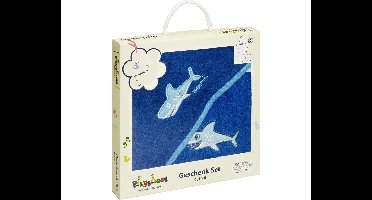 Playshoes badcape cadeauset haaien blauw